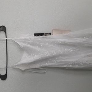 Masquerade white no sleeve long dress